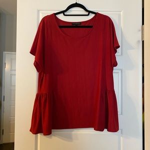 Pleated Short Sleeve Blouse